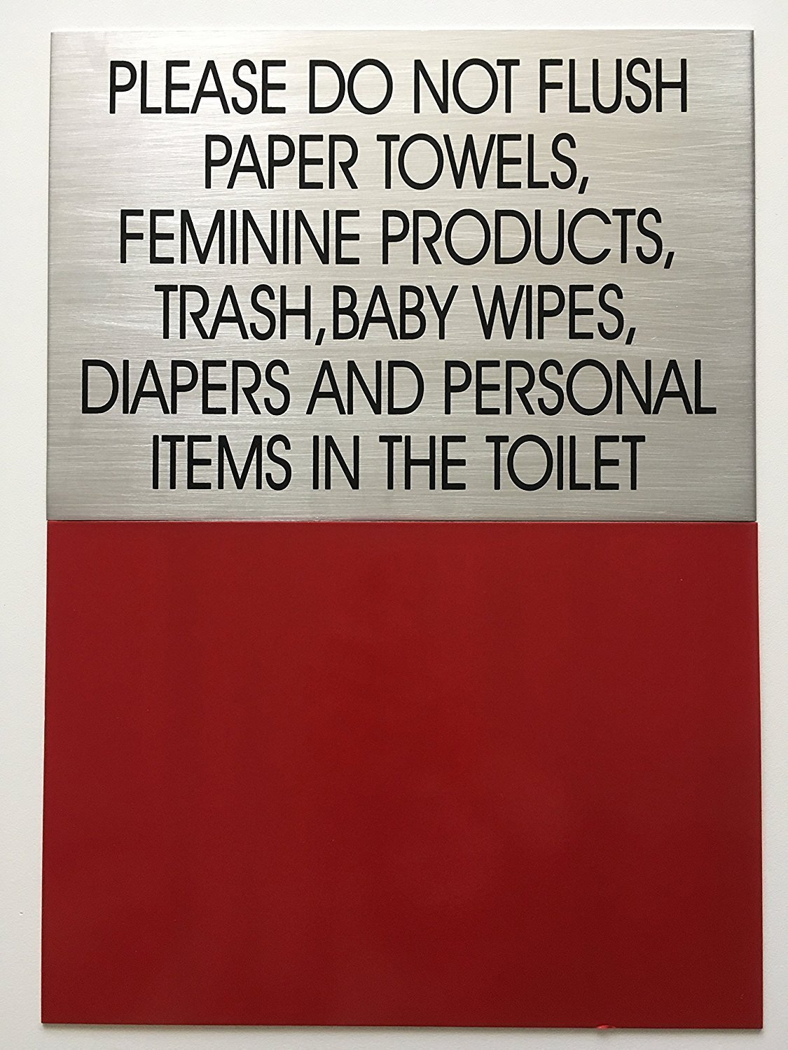 TOILET SIGN- BRUSHED ALUMINUM-REF24-1027