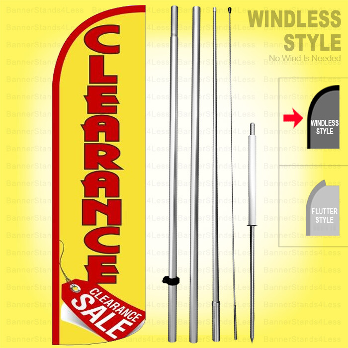 CLEARANCE SALE – Windless Swooper Flag Kit 15&prime; Tall Feather Banner Sign yq-h