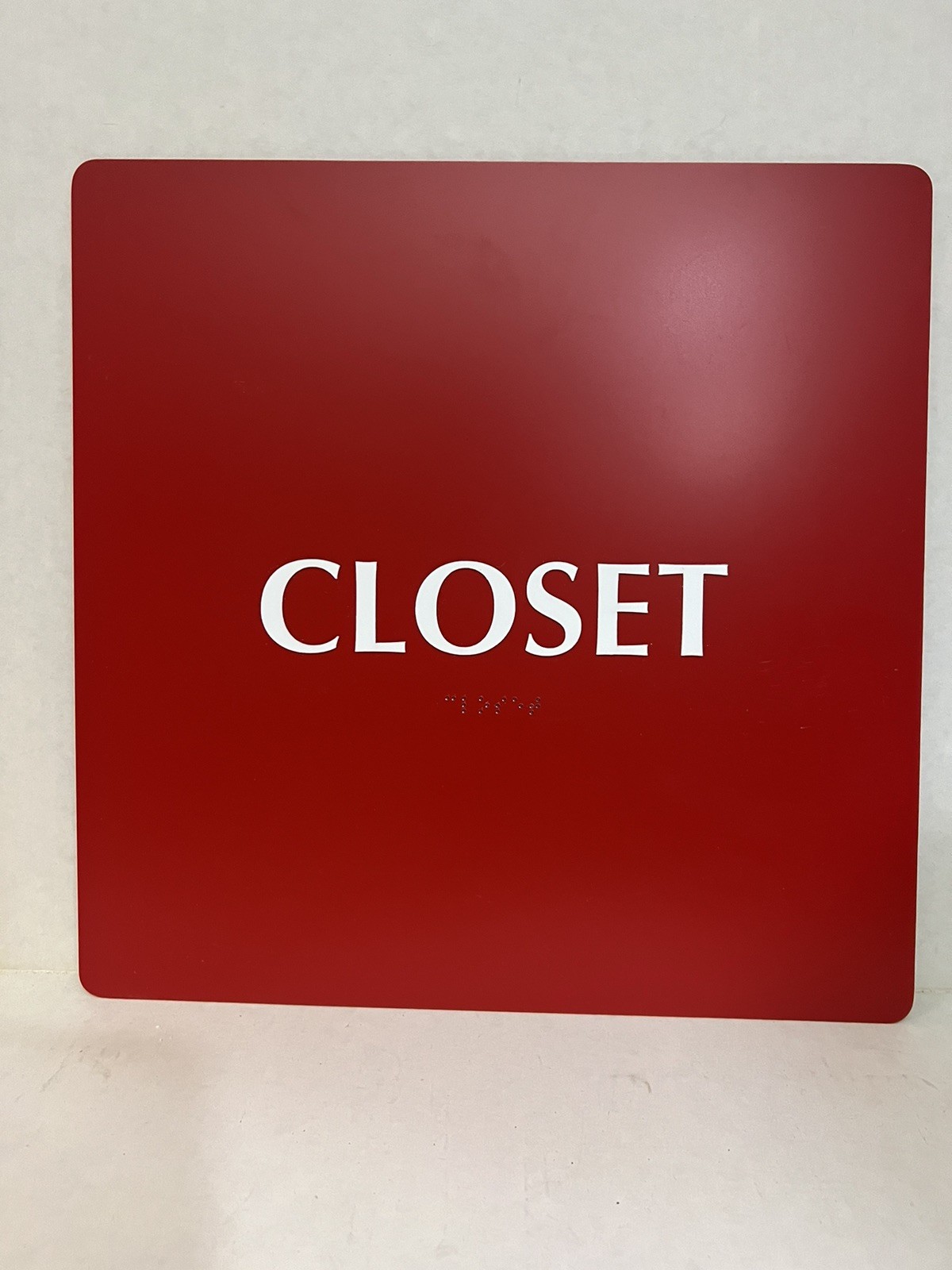 12&Prime; X12&Prime; CLOSET Sign – ADA Compliant 2 Braille Text Acrylic Sign
