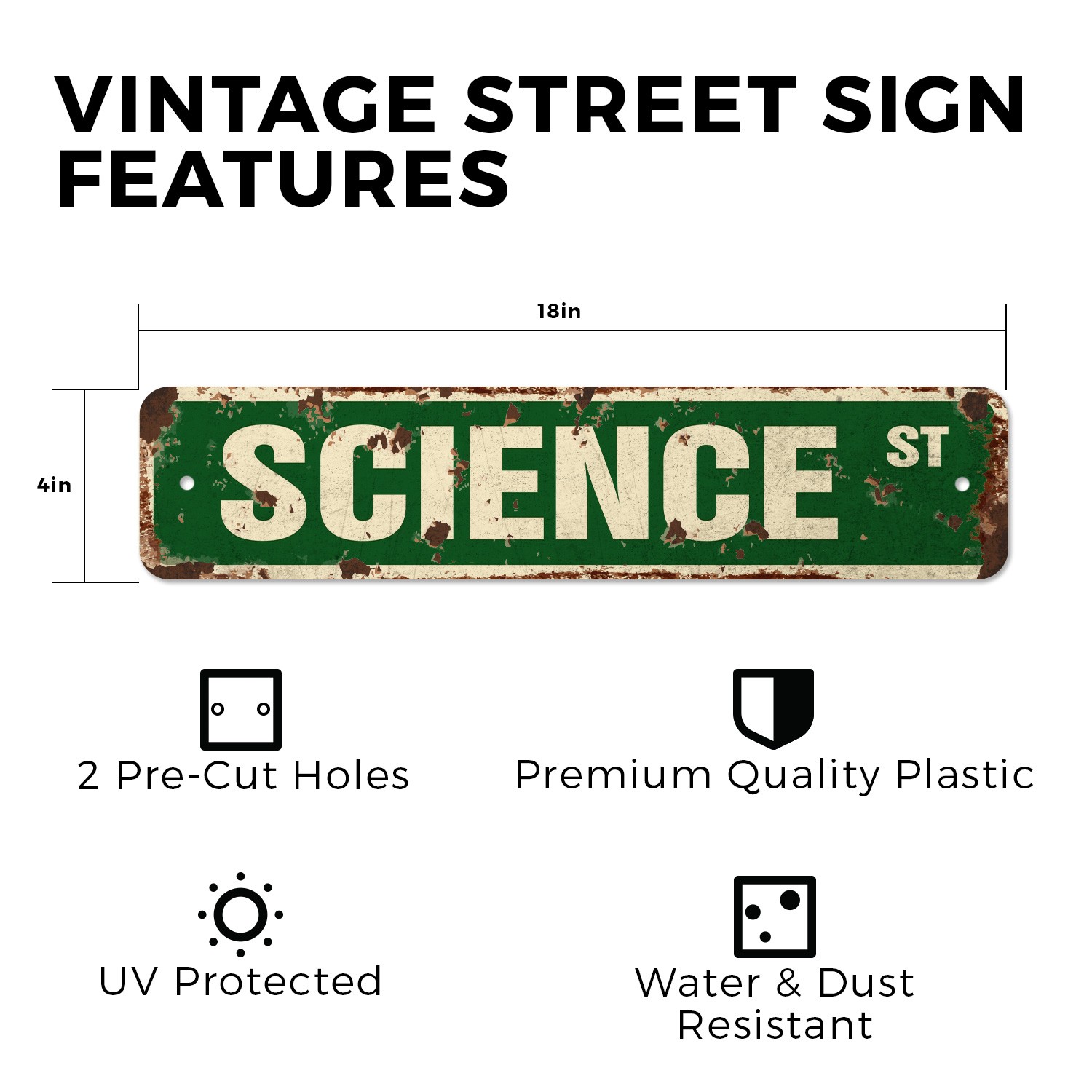 SCIENCE Vintage Style Street Sign Metal Plastic chemistry biology teacher geek