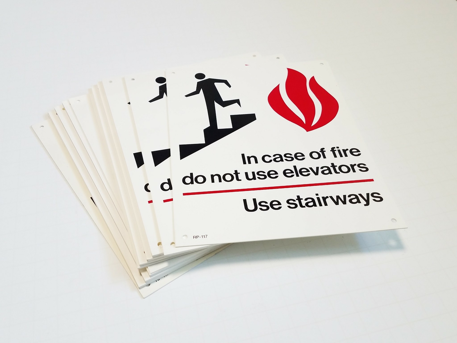 Lot of (25) New 5-1/2&Prime; x 7&Prime; In case of fire do not use elevators – Use stairways