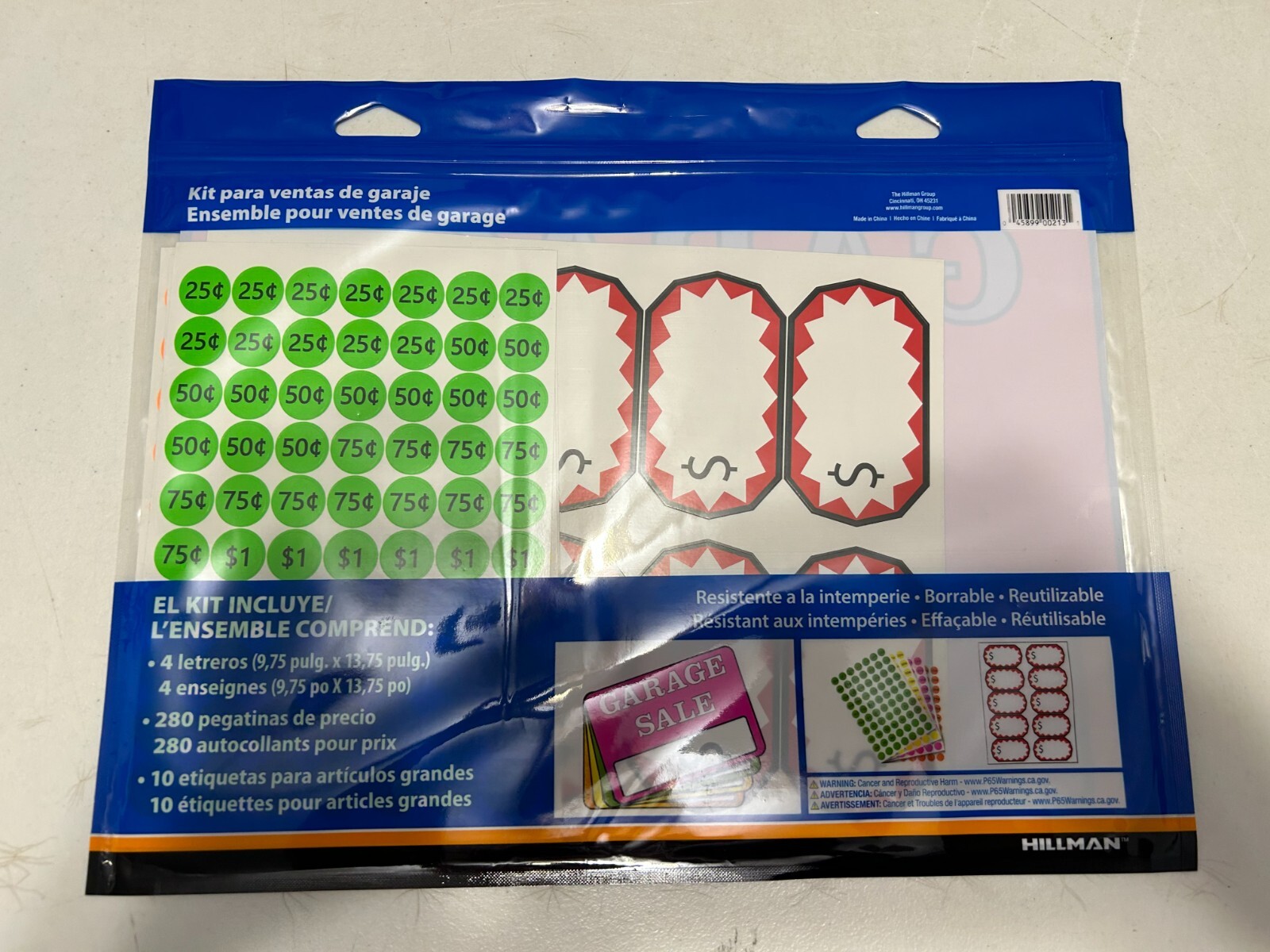 Hillman Garage Sale Kit (signs, stickers, large item labels) FREE SHIP!!!!