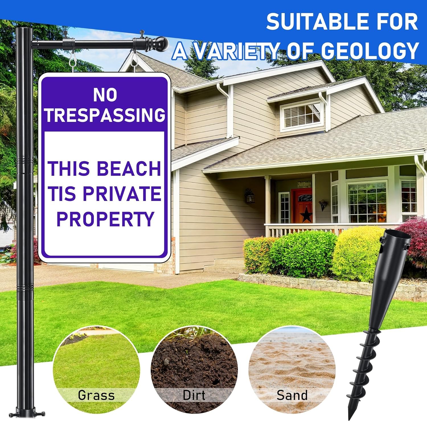 Real Estate Sign Post 100 Inch Yard Sign Post for Realtors Rent Sale Signs