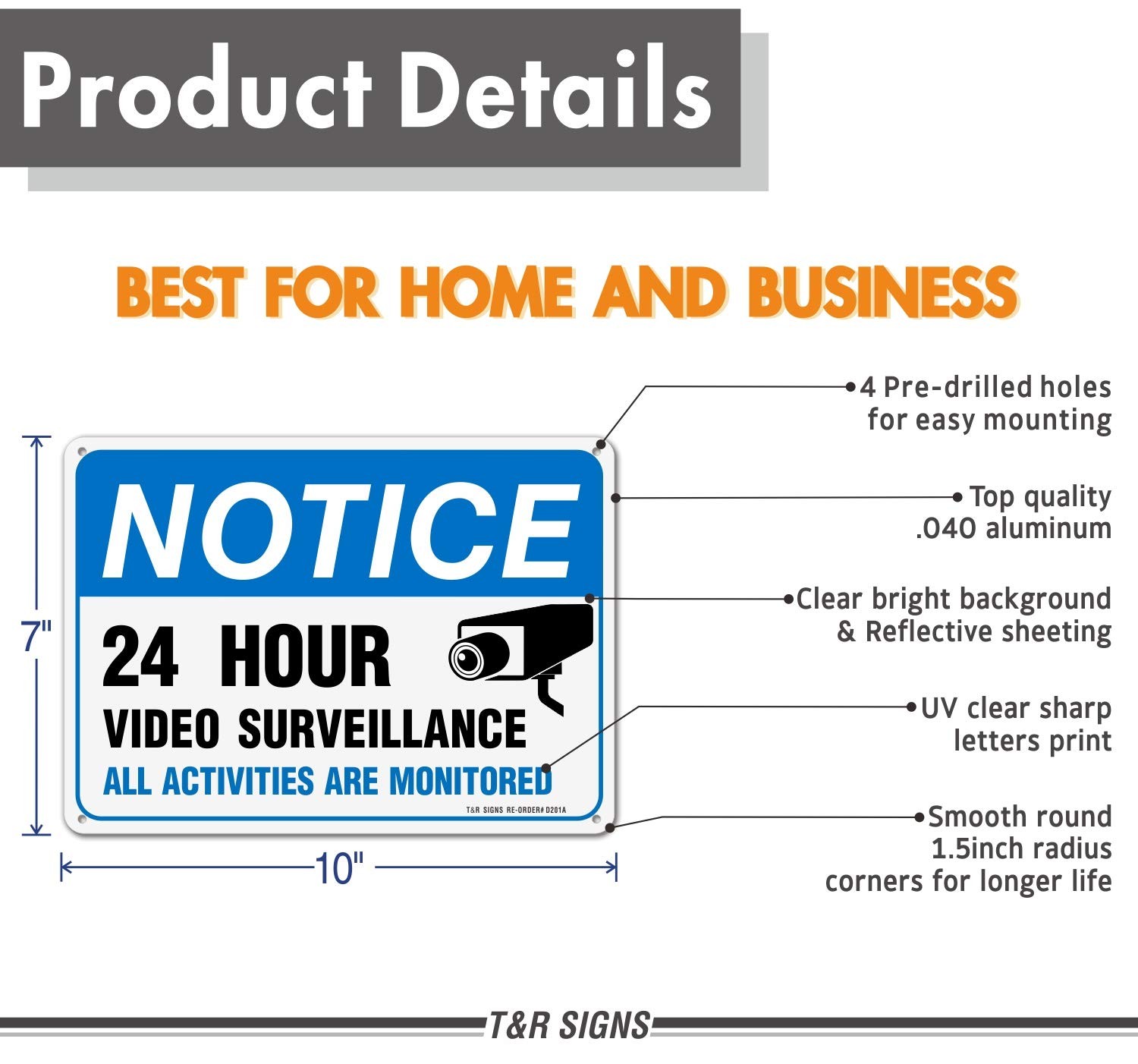 Video Surveillance Sign, All Activities Are Monitored 2 Pack 7 x 10 Inches …