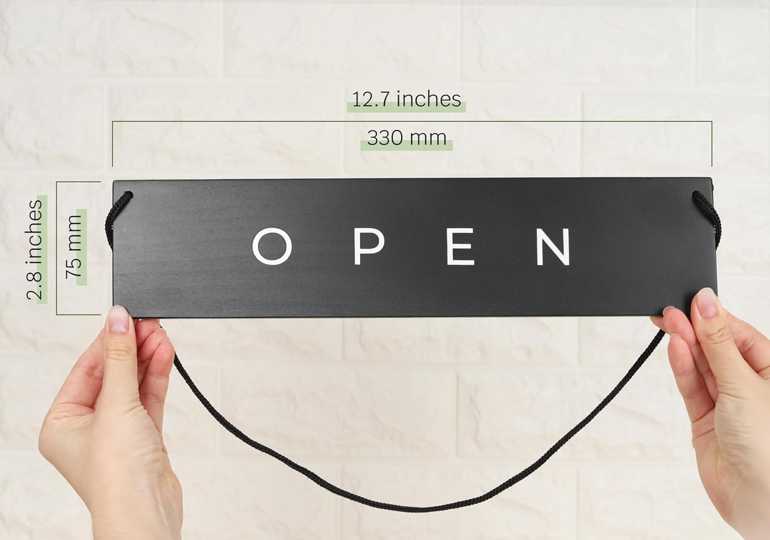 Stylish Black Wooden Open Closed Sign – Double-Sided Design