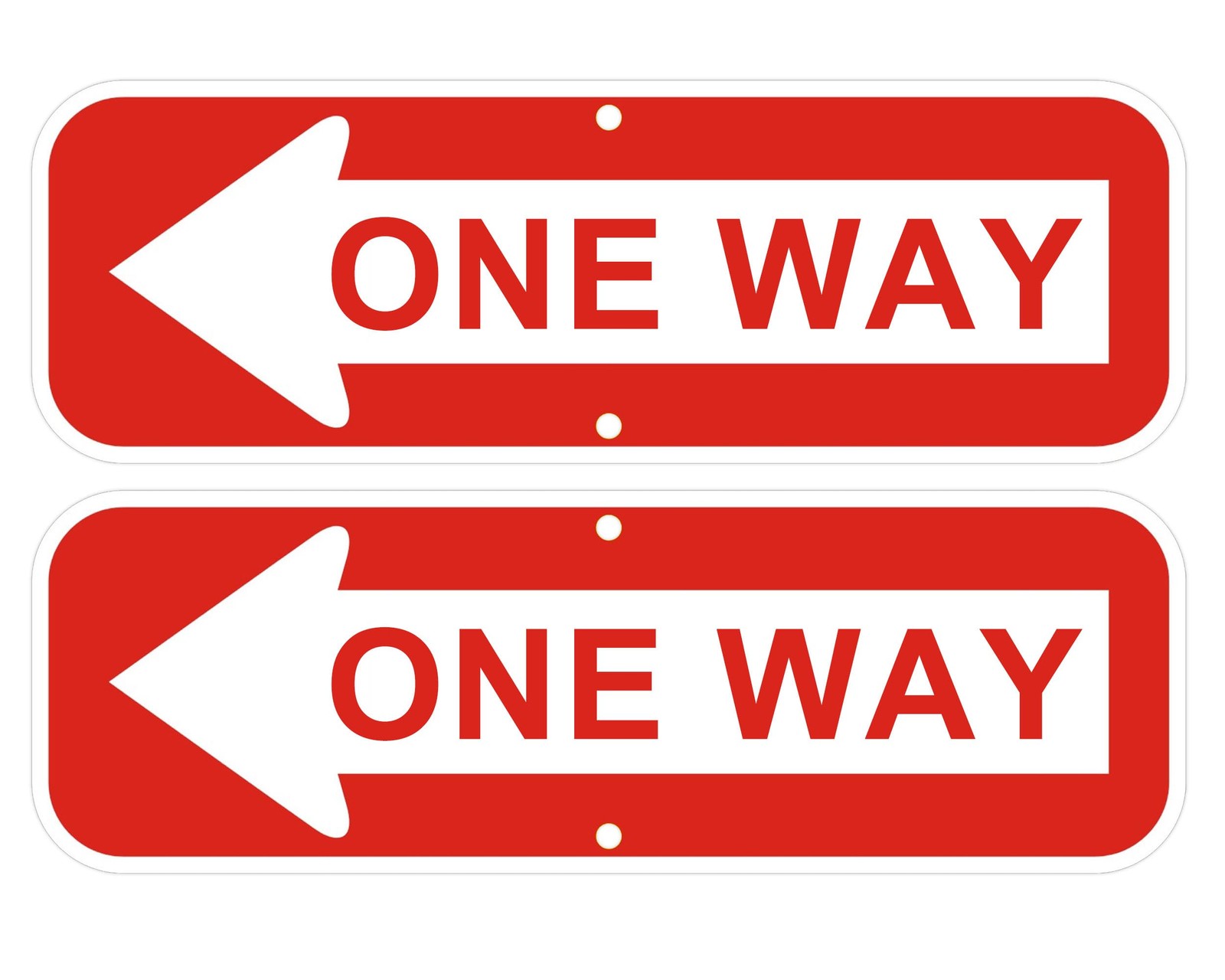 2 PCS One Way Sign Left Arrow 18×6 Inch Rust Free Reflective Aluminum