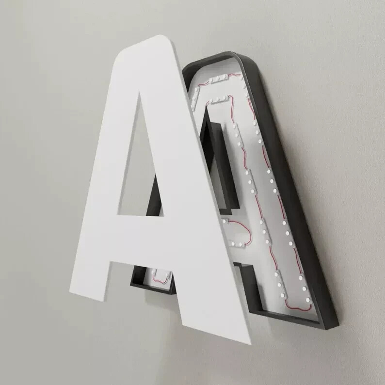 Custom 3D Channel Letters LED Frontlit/Backlit/Fulllit/Sidelit/Non-illuminated