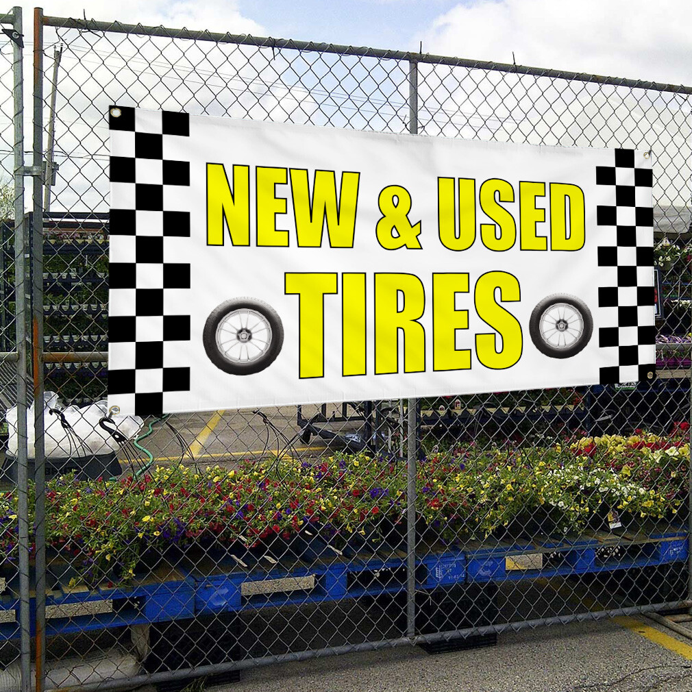Vinyl Banner Multiple Sizes New & Used Tires Advertising Printing A Business
