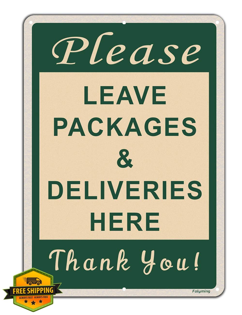 Folyming Package Delivery Sign Metal