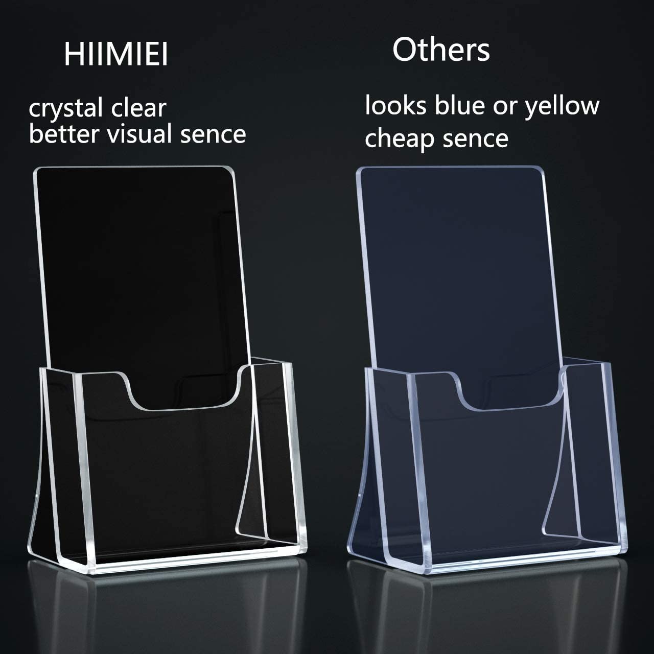 HIIMIEI Brochure Holder 8.5 x 5.5 inches, Acrylic Flyer 8.5 »x5.5 », Clear