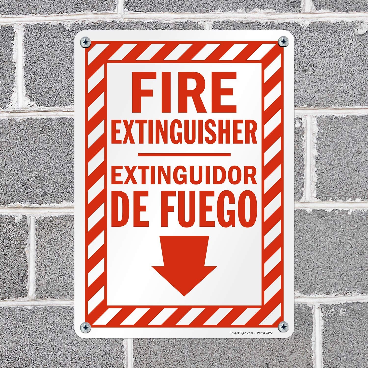 Fire Extinguisher Bilingual Sign 10×14&Prime; Plastic S1686PL Spanish English