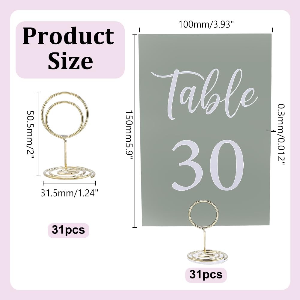 31PCS Table Number Holders and 1-30 Wedding Table Numbers Card for Wedding Re…