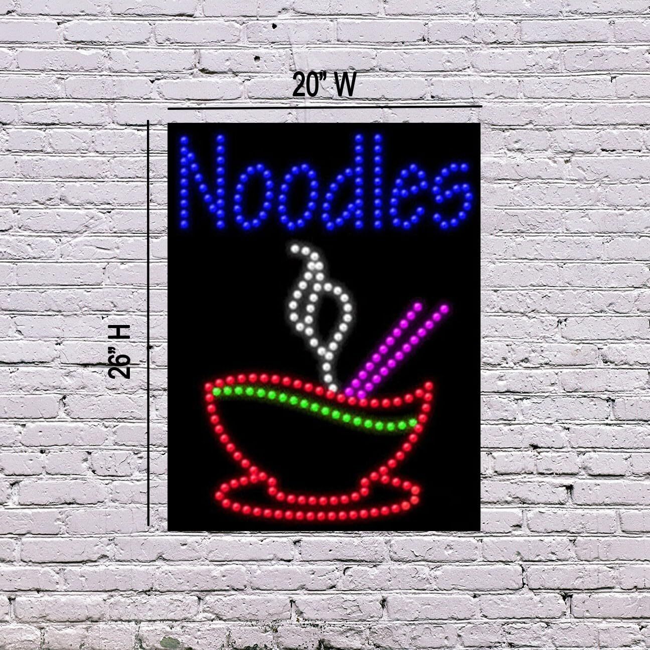 LED Noodles Sign | Light Up Sign | 26&Prime;H x 20&Prime;W x 2&Prime;D