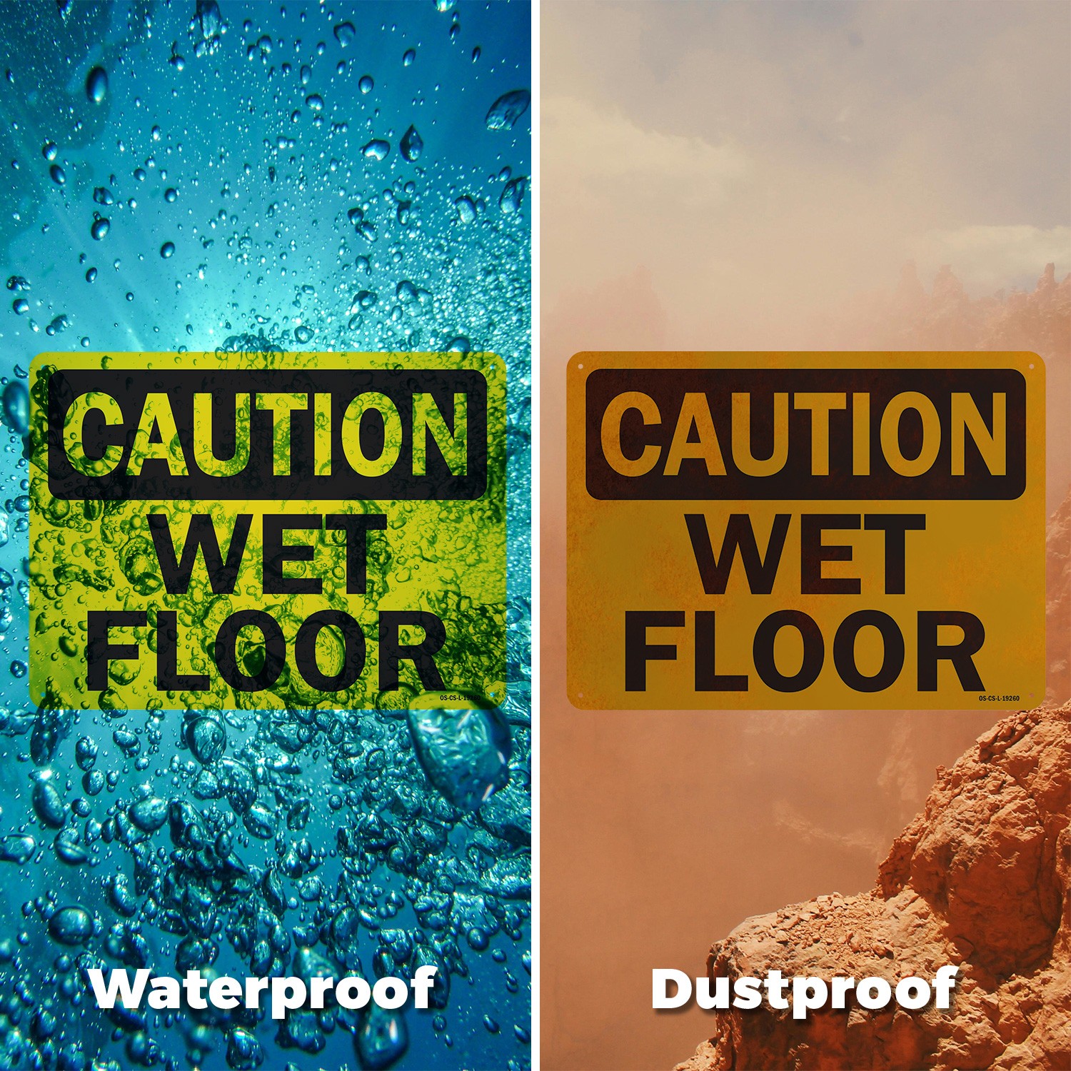 Wet Floor OSHA Caution Sign Metal, Plastic, Or Decal – 5 or 10 Pack