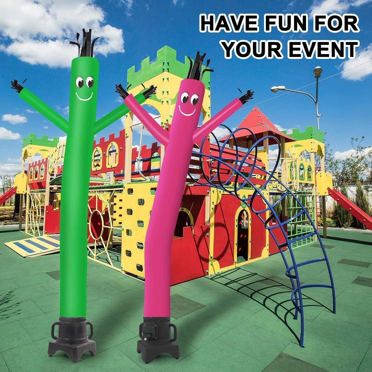 8FT Inflatable Waving Man Fly Puppet Dancer with Blower Green