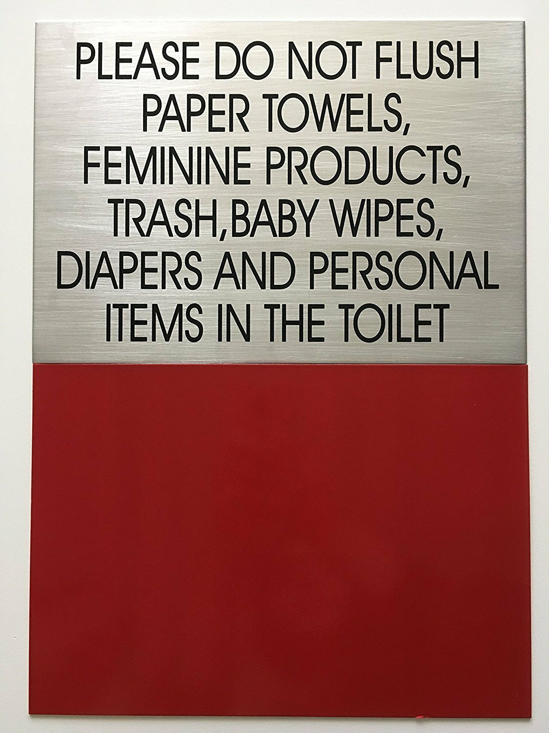 Toilet Sign (7×10 inch, Silver-Brush Aluminium, with Double Sided …REF24-1027