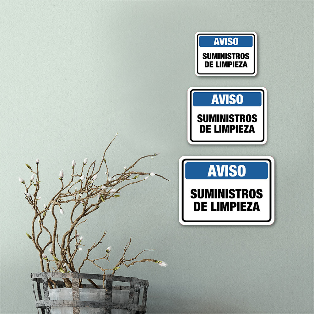 Classic Framed Plus Aviso Suministros De Limpieza Door or Wall Sign