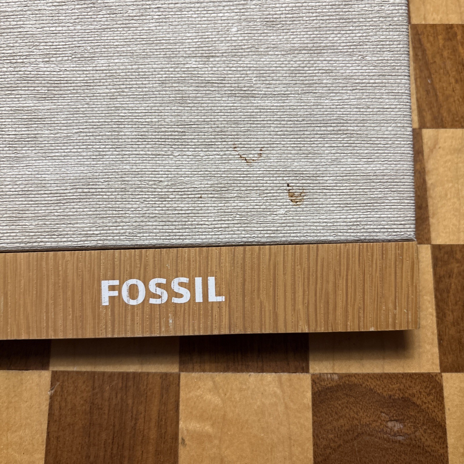 FOSSIL ® – Genuine Metal Store Rack Display Wooden Logo Promo Advertising Sign