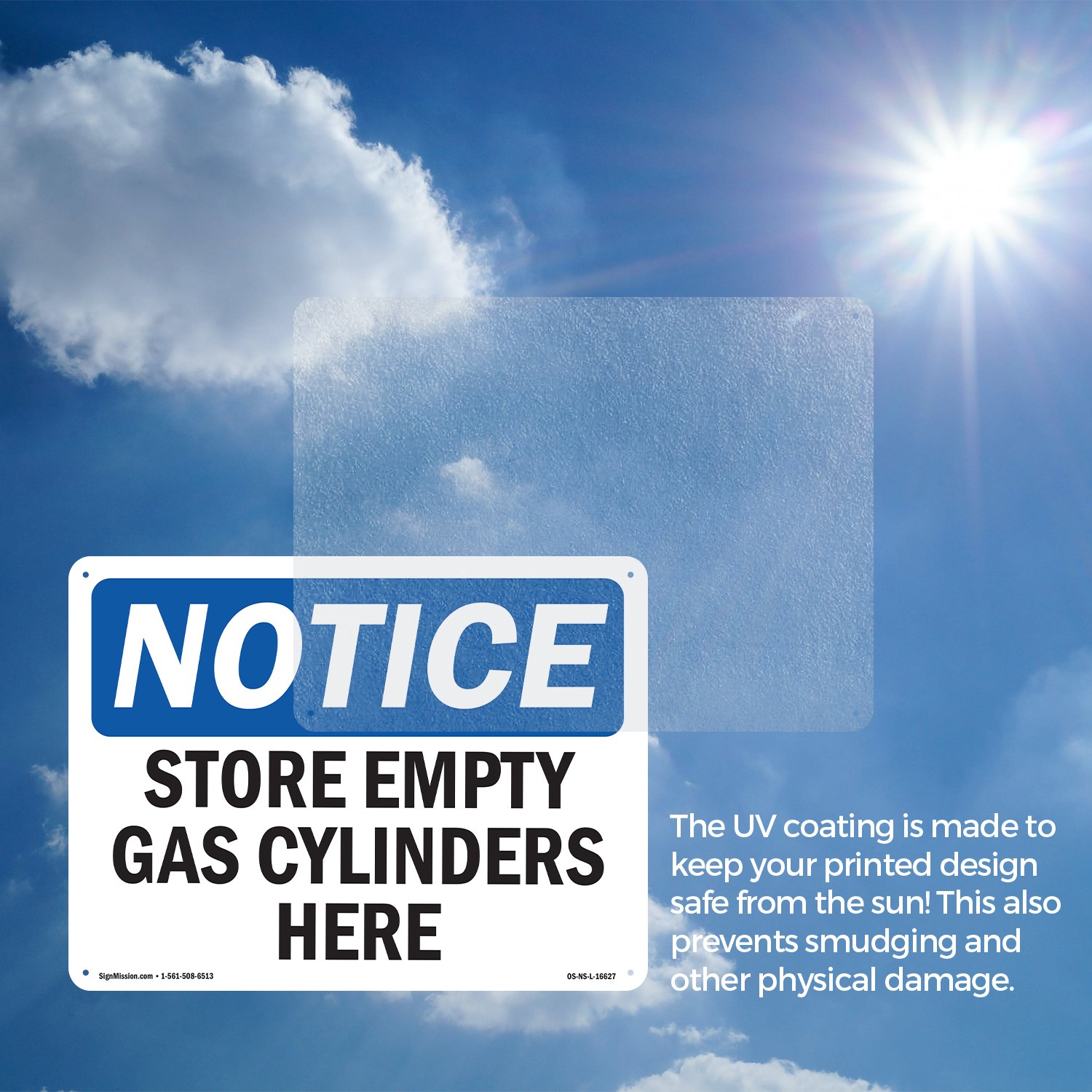 Store Empty Gas Cylinders Here OSHA Notice Sign Metal,, Decal 5 or 10 Pack