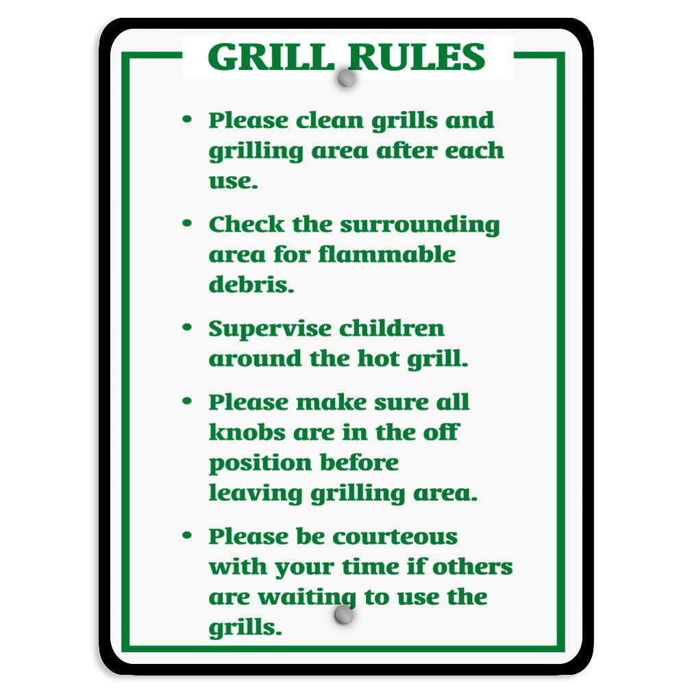 Clean Grills And Grilling Area After Use Aluminum Metal Sign 9×12 Inches