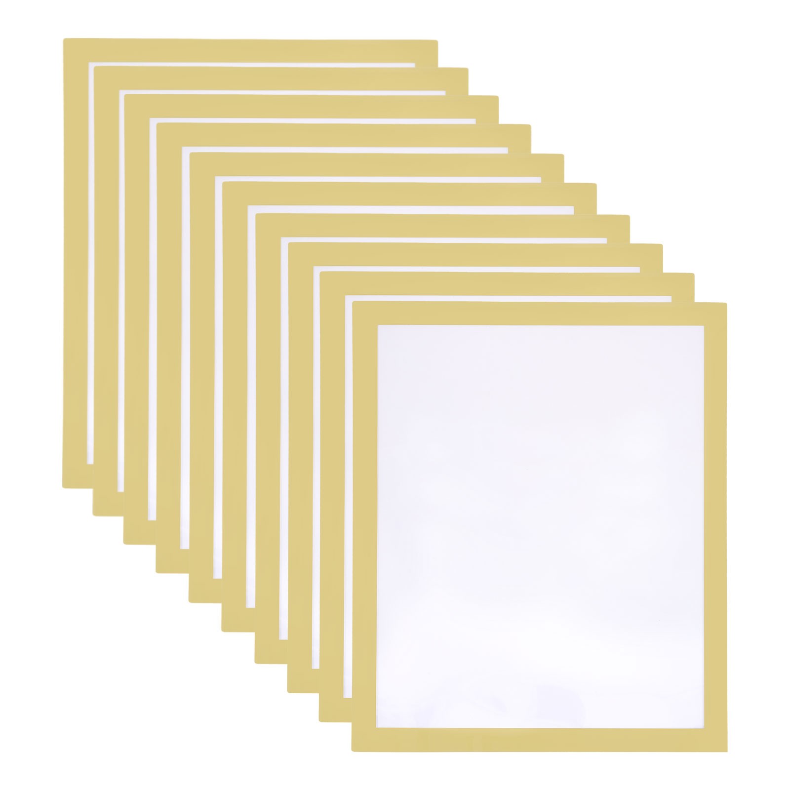 10pcs Self Adhesive Magnetic Wall Sign Holder, 8.5&Prime;x11&Prime; Frame Display,Gold