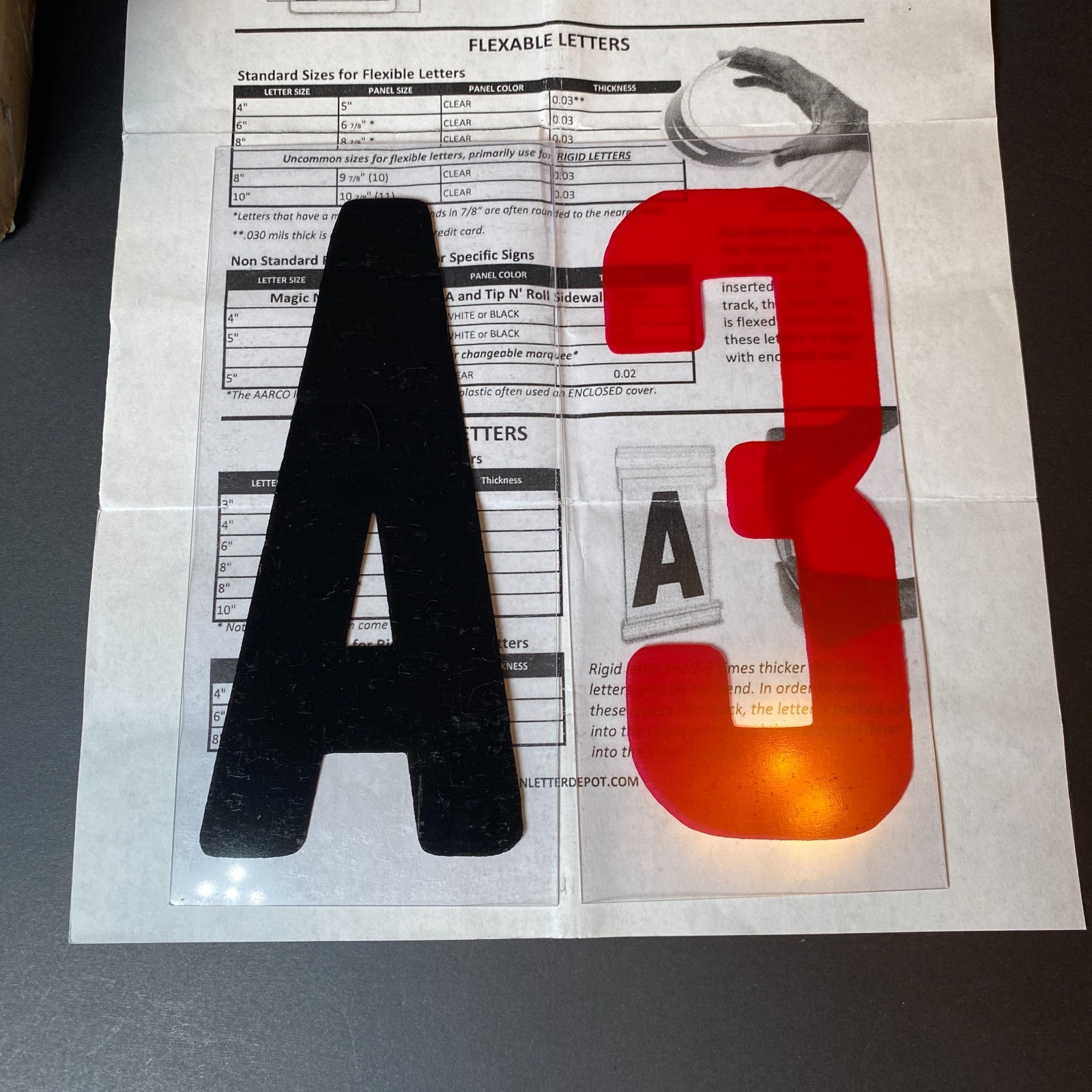 279 Outdoor Sign Condensed Flexible Flex Sign Letters Numbers 6&Prime; on 6 7/8&Prime; Set