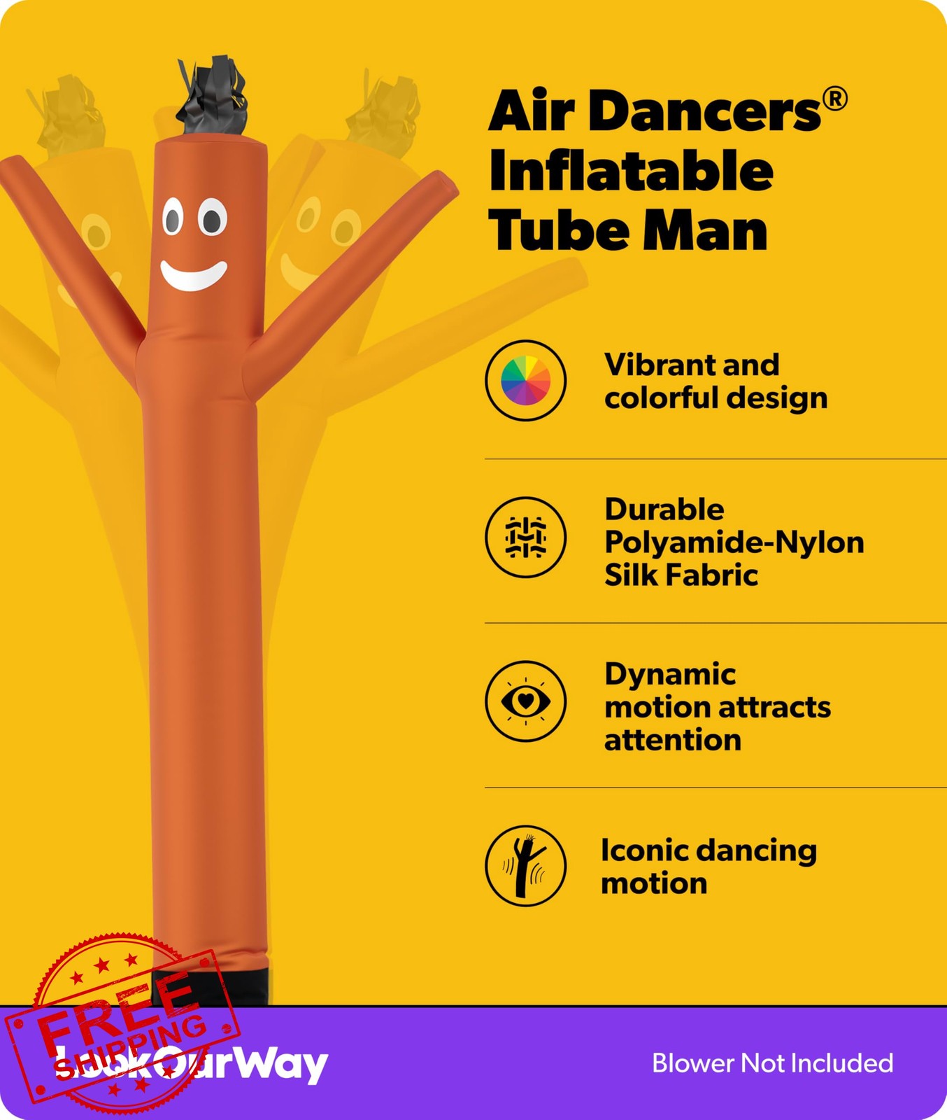 LookOurWay Air Dancer 7ft Orange
