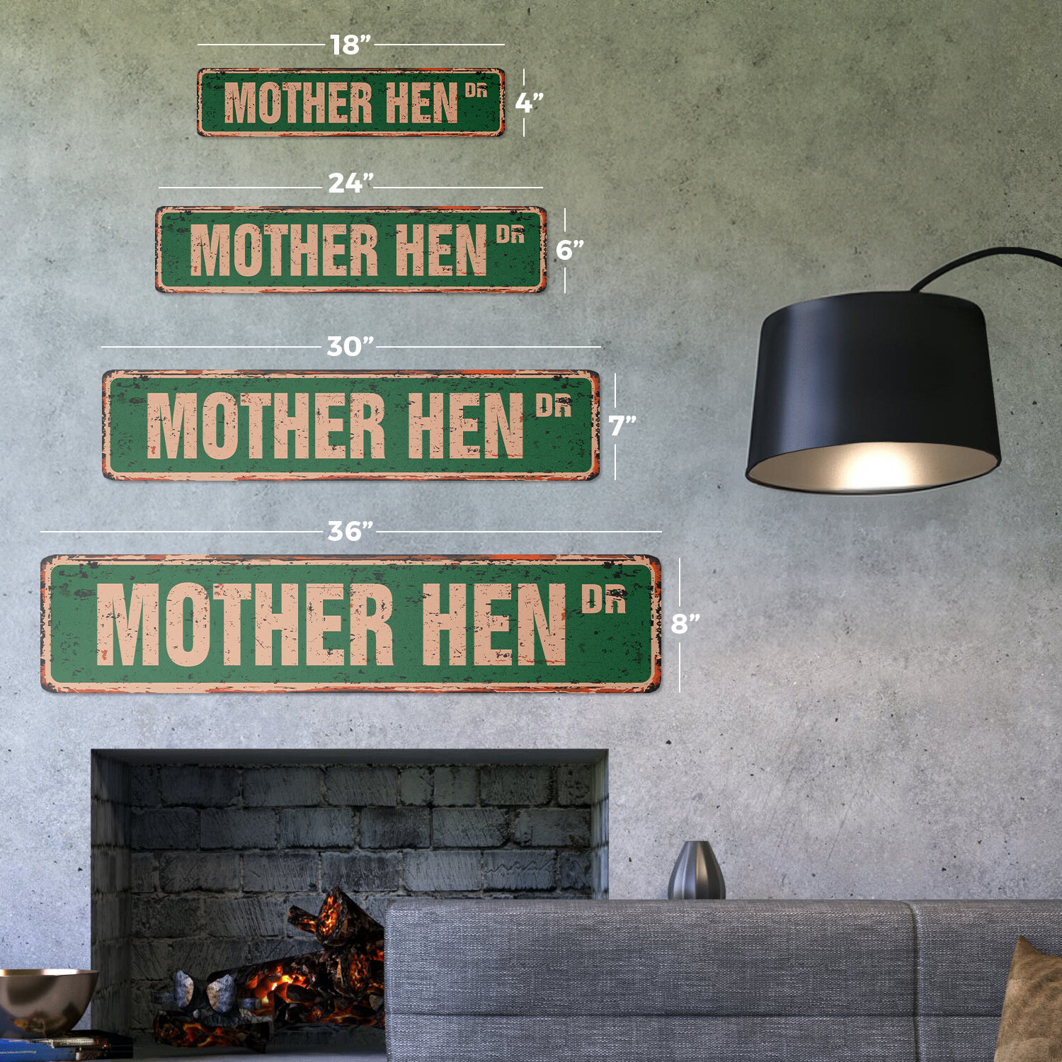 MOTHER HEN Vintage Street Sign Metal Plastic chicken eggs ranch farm Mom