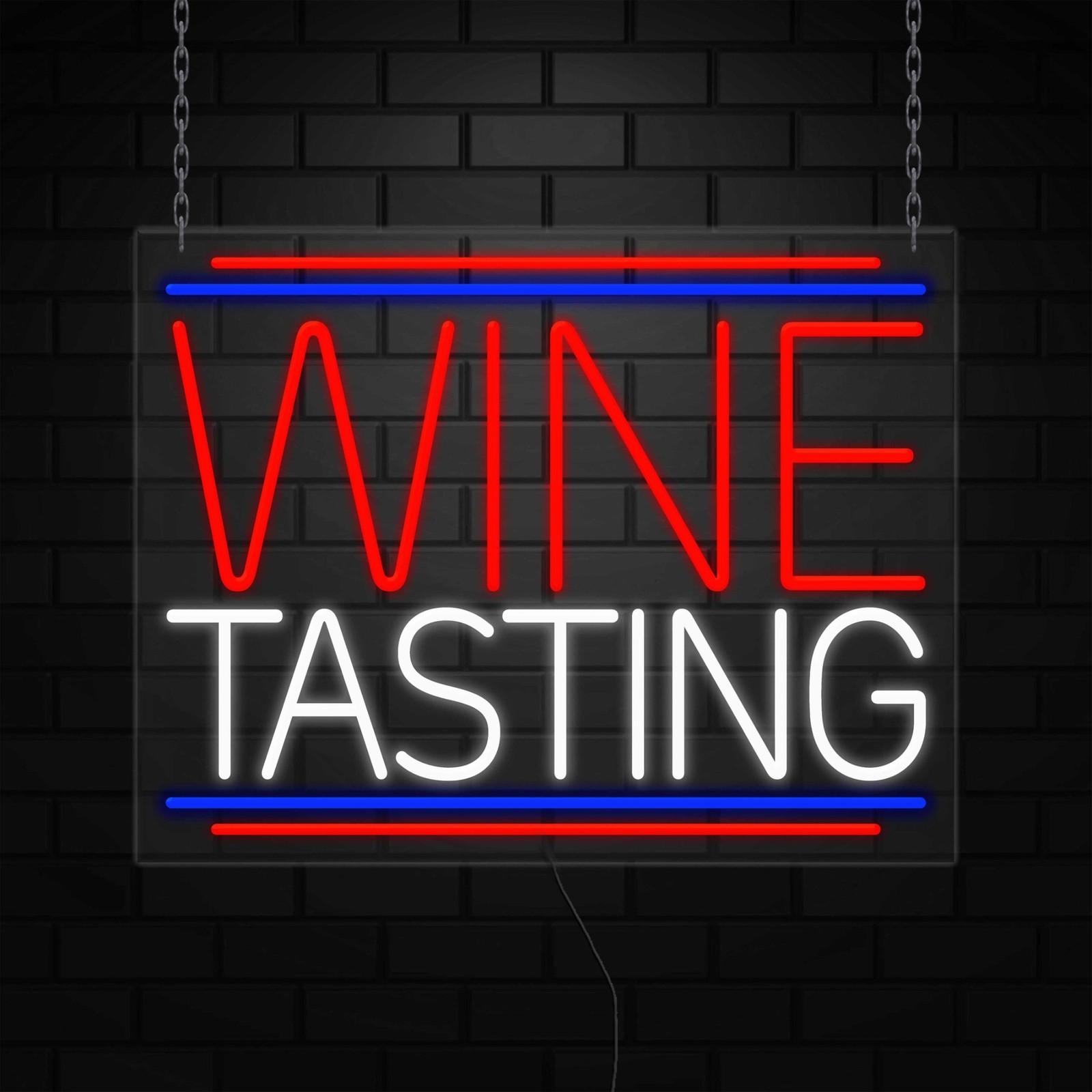 Wine Tasting Neon Sign for Retail Displays | LED Flex Neon | 31&Prime;W x 24&Prime;H x 1&Prime;D