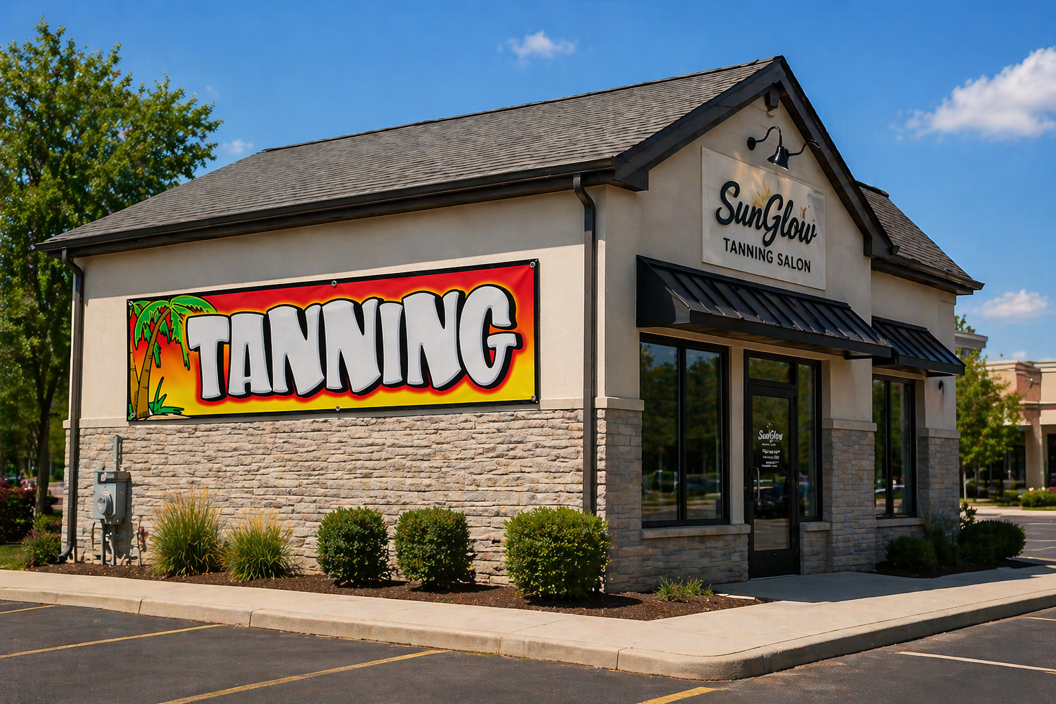 Tanning Vinyl Banner Sign – Salon Spa – 15oz Heavy Duty