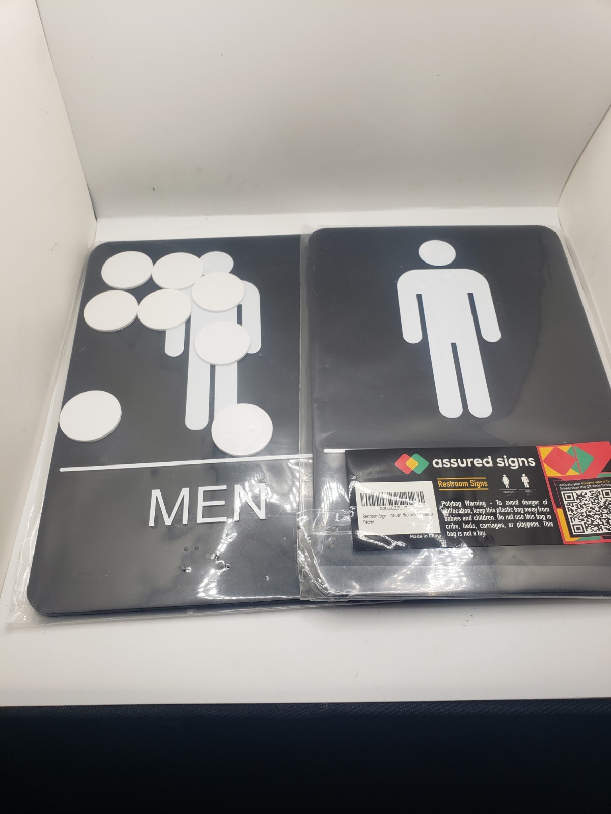 2-Pack 6×9-inch Mens Womens Bathroom Signs ADA Compliant with Braille