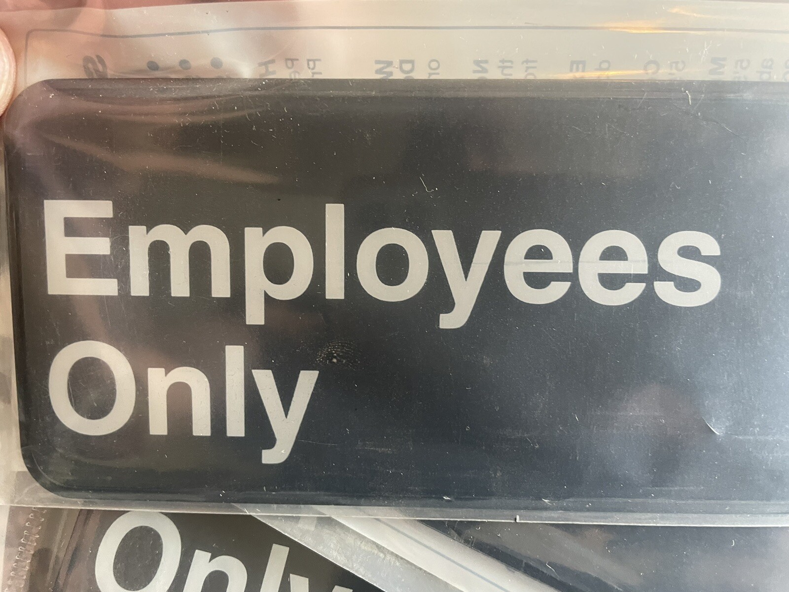 LOT of 7 ‘Employees Only’ Signs 3”x9” NOS Tablecraft Products (Malaysia)