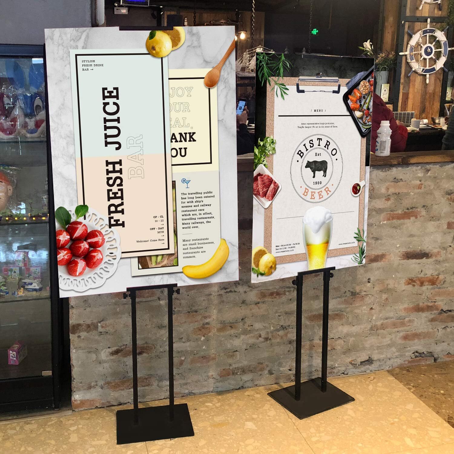 Heavy Duty Poster Stand with Non-Slip Mat Base, Adjustable Pedestal Sign Stand