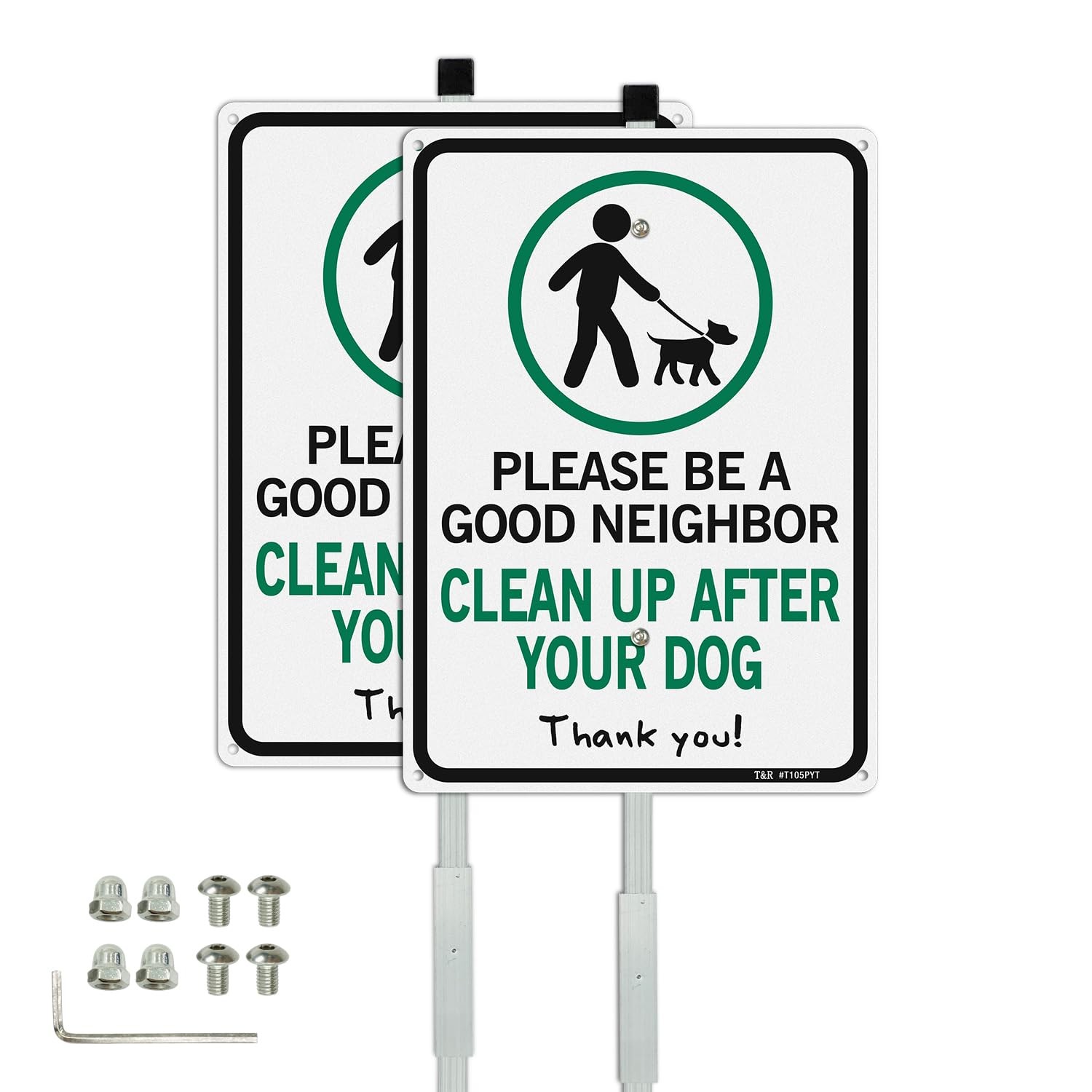 Please Be A Good Neighbor Clean Up After Your Dog Sign with 36&Prime; Stake for Out…
