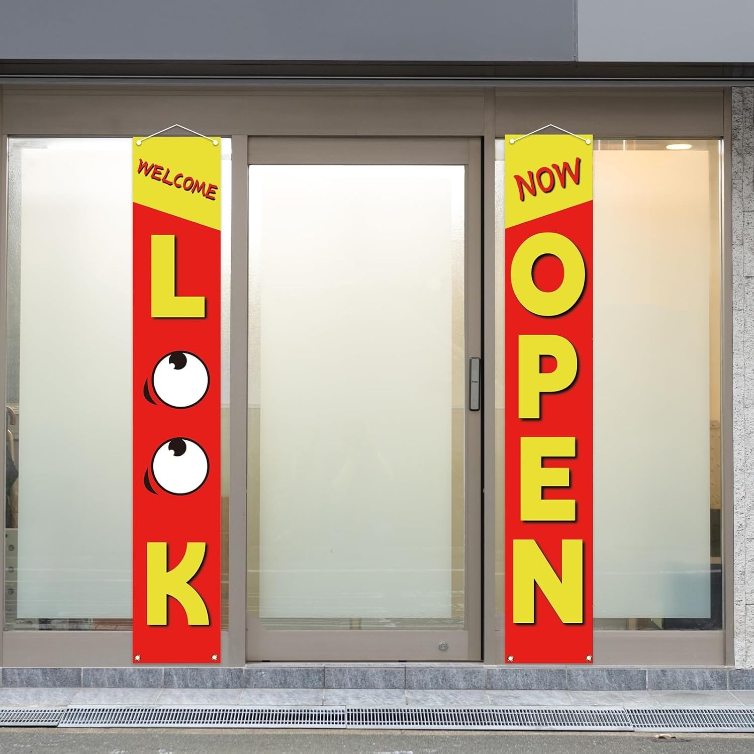 Red Now Open Decorations Outdoor Now Open Welcome Porch Sign Banner New Store…