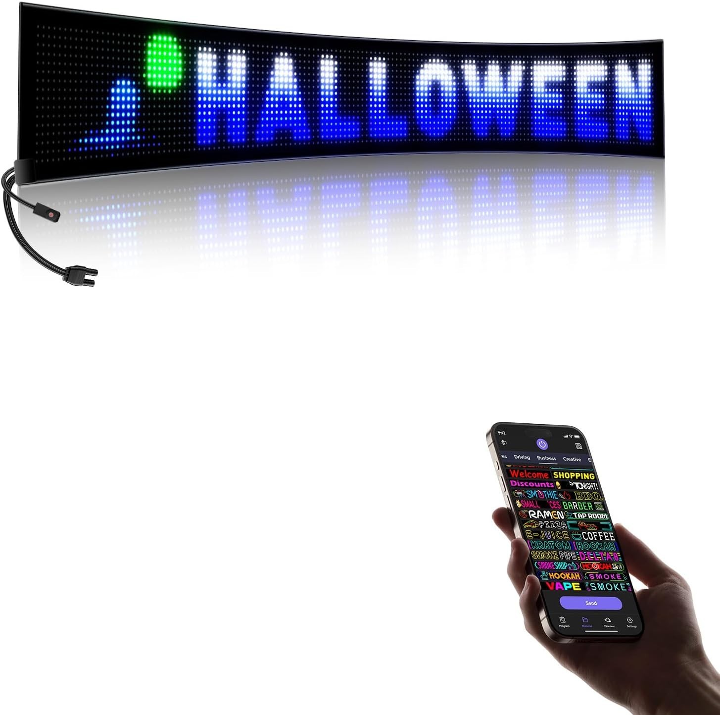 Portable 58&Prime;x8&Prime; Bluetooth LED Sign – Perfect for Promotions and Festivals