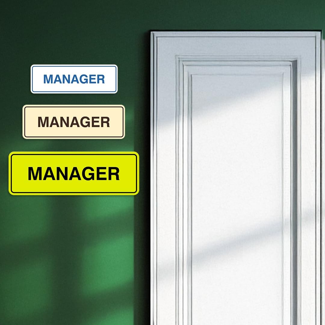 Standard Manager Door/Wall Sign Silver Large Business Office Plaque Decor