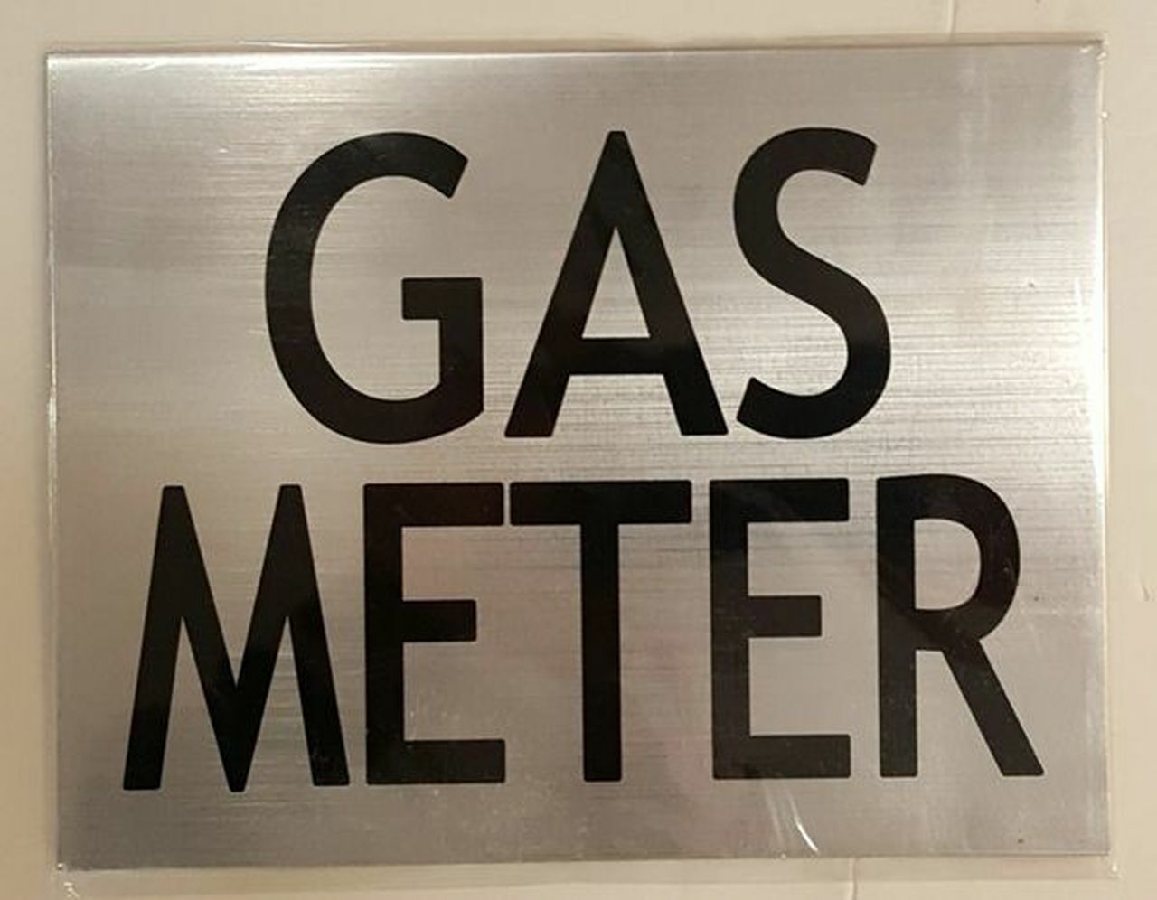 GAS METER SIGN (BRUSHED ALUMINUM 6 X7.75 )–REF24-1027