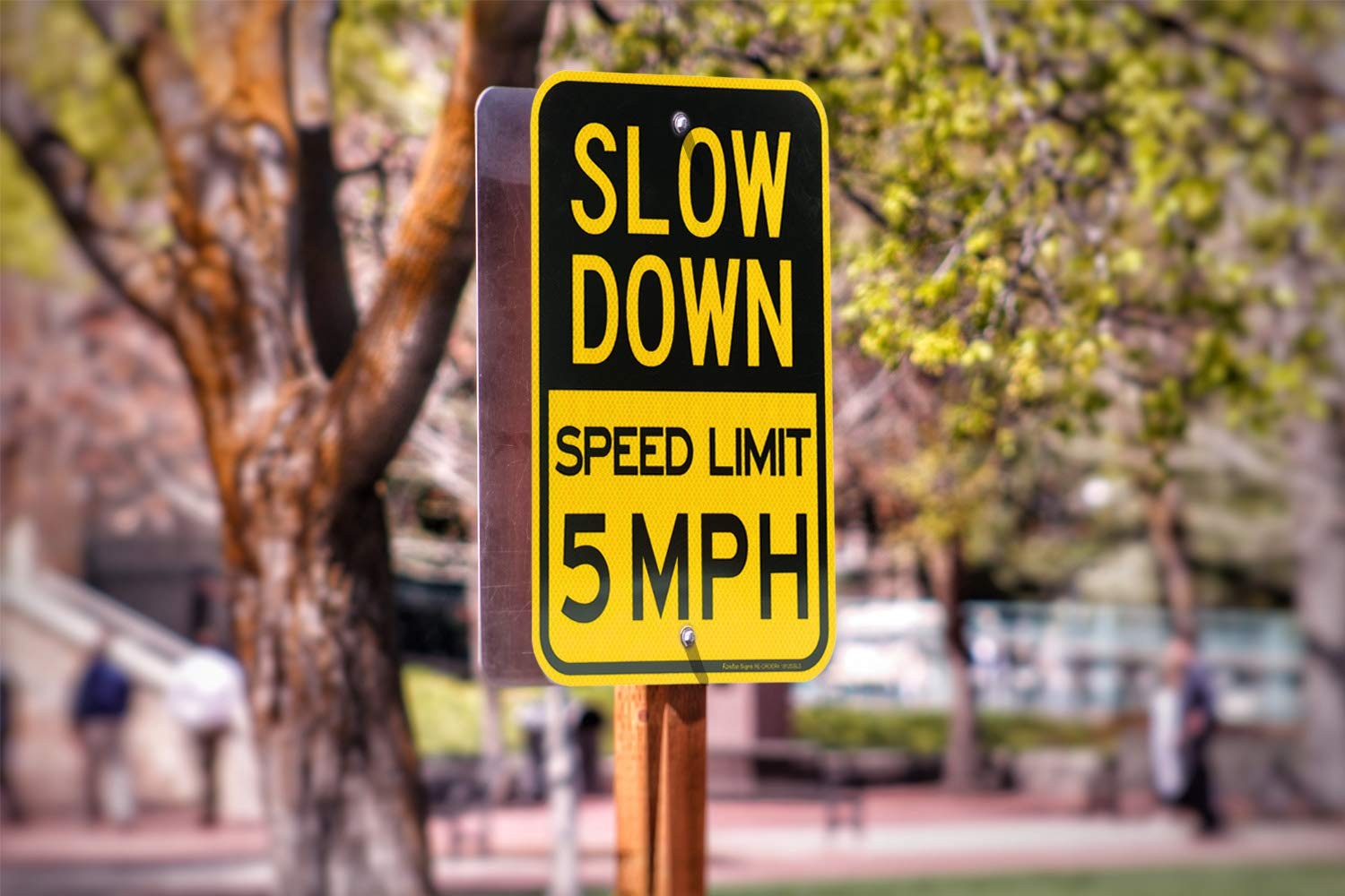 Slow Down Speed Limit 5 MPH Sign, Slow Down Sign, 18 x 12 Inches Engineer Gra…