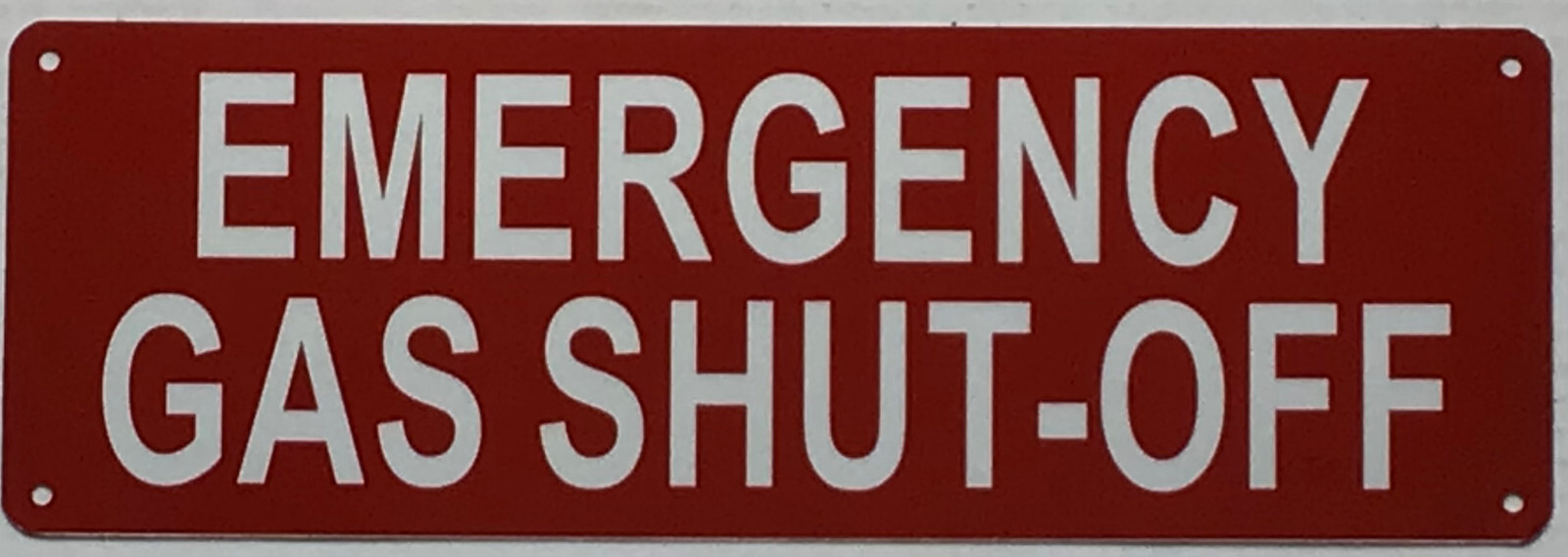 Emergency Gas Shut Off SIGN (4×12,RED,Aluminum)