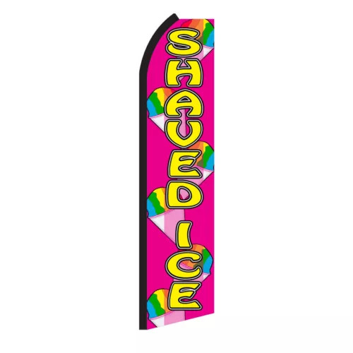 Pack of 2 SHAVED ICE PINK Sign Swooper Feather Flutter Banner Flag Only 100D