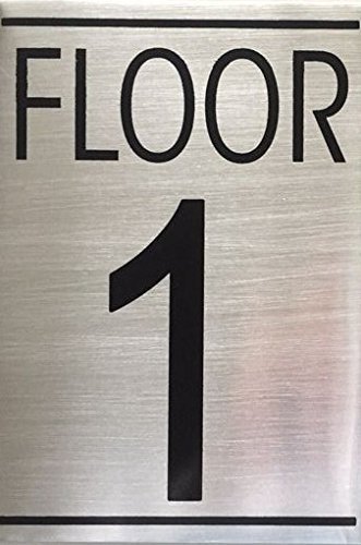 FLOOR 1 SIGN (BRUSHED ALUMINUM)-REF24-1027