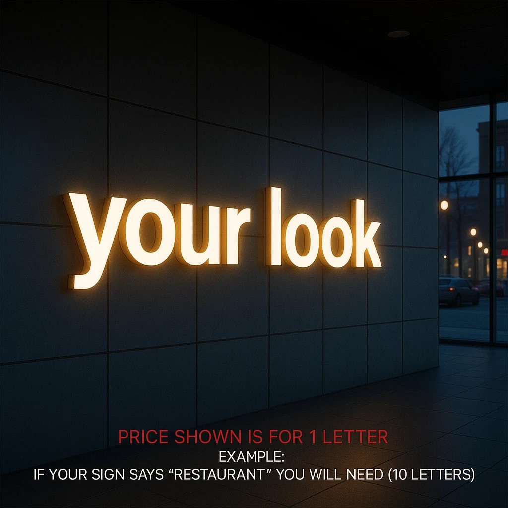 𝑵𝓙̶ Your Look Custom 3D Channel Letters Illuminated & Non-Illuminated
