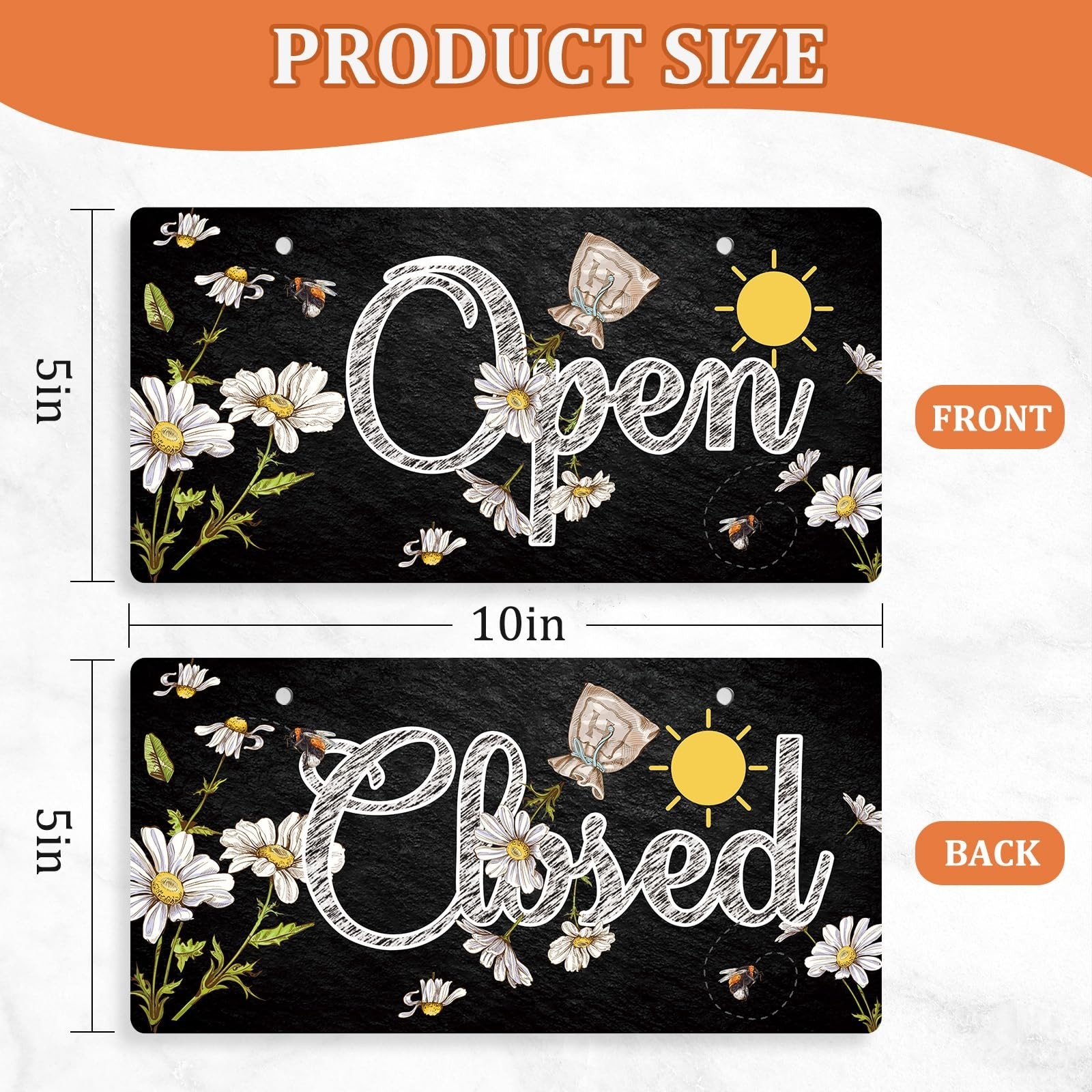 Open Closed Signs for Business Reversible Double Sided Business Hours Sign Bu…
