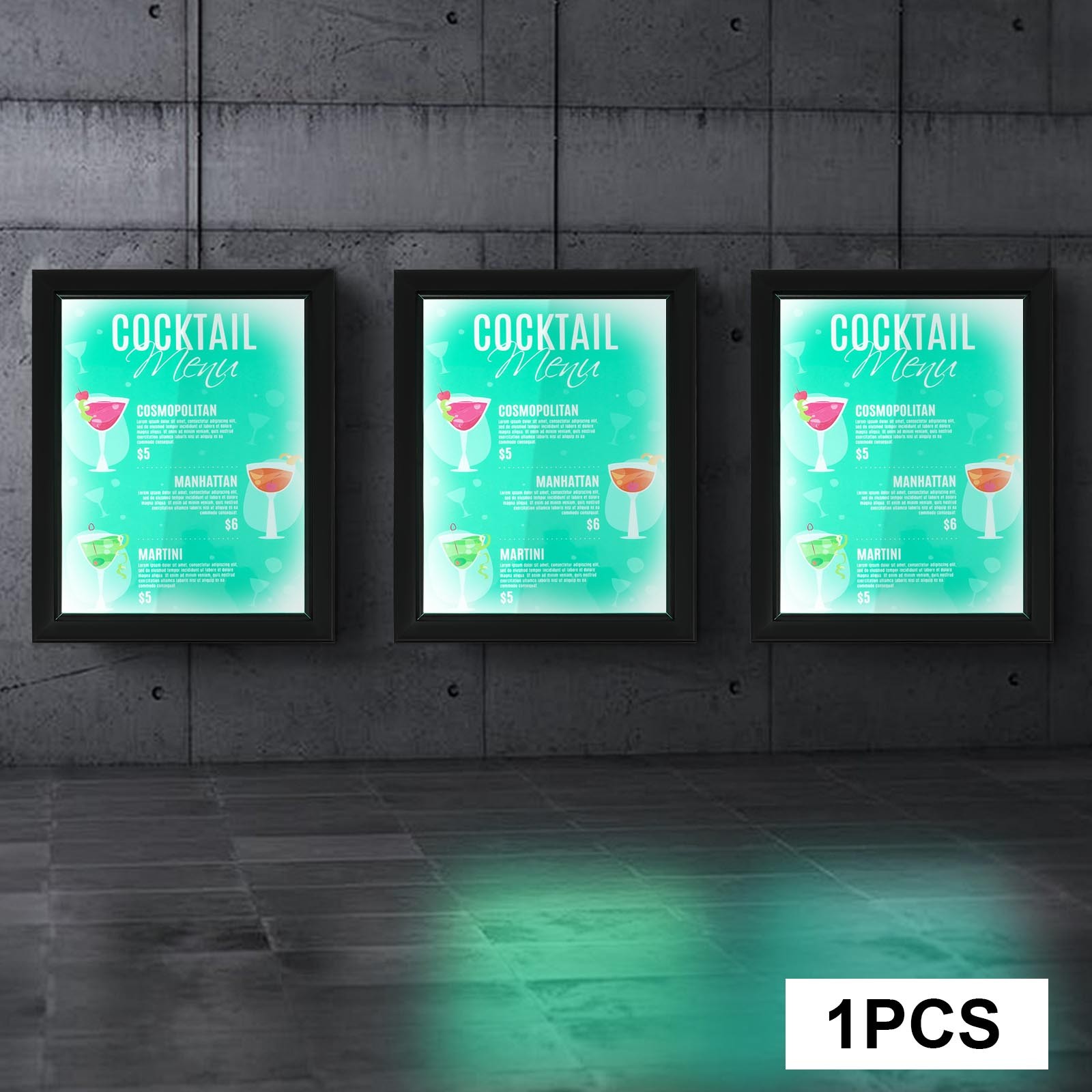 LED Light Box Movie Poster Frame Display Advertising Picture Black Frame