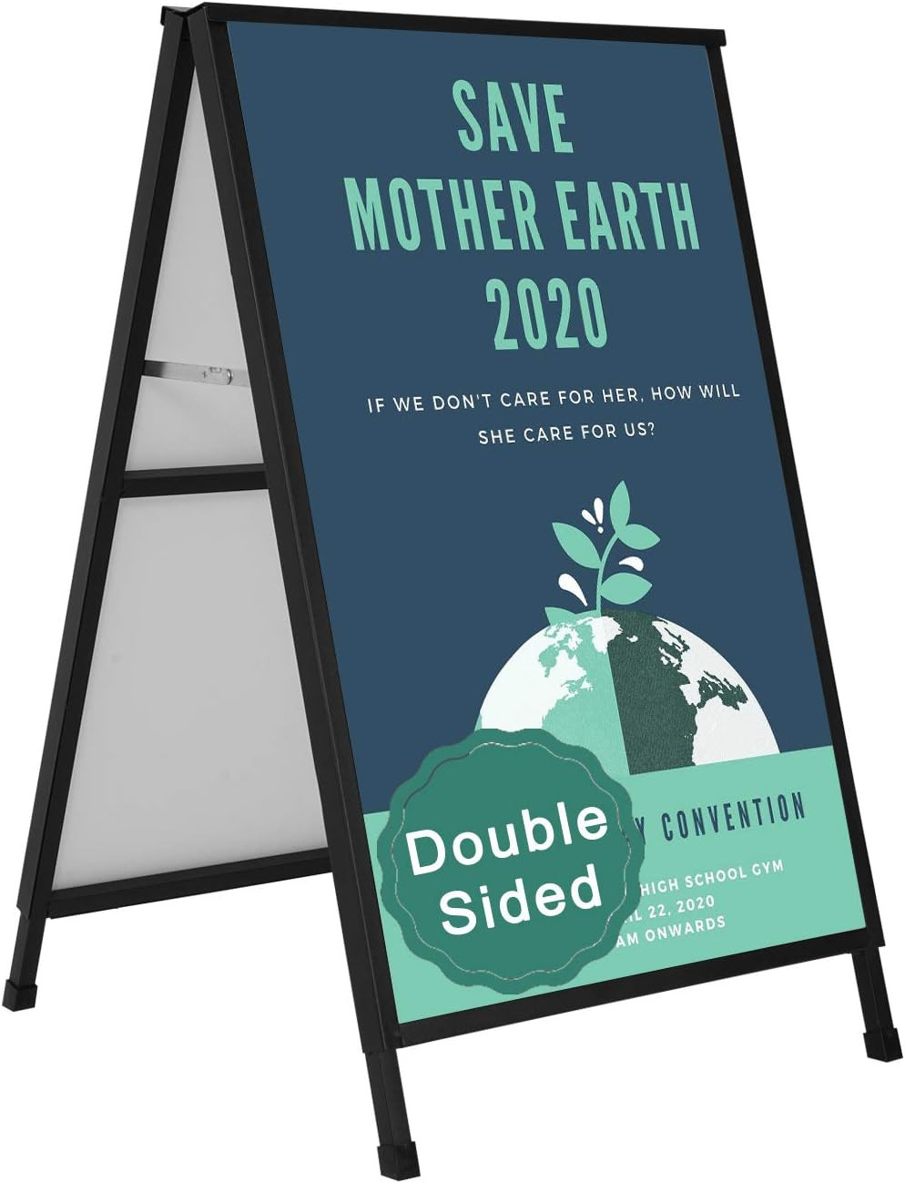 Heavy Duty A-Frame Sidewalk Sign 24 X 36 Inch, Portable Double-Sided Sandwich Bo