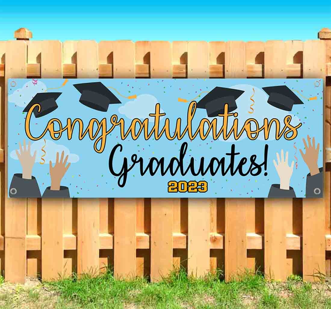 CONGRATS GRADUATES 2023 Banner Advertising Vinyl Flag Sign Many Sizes School