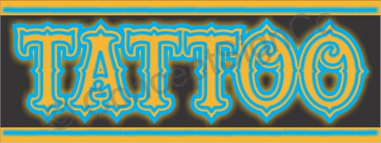 1.5&rsquo;X4&prime; TATTOO BANNER Outdoor Indoor Sign Neon Look Tattoos Piercings Art Ink