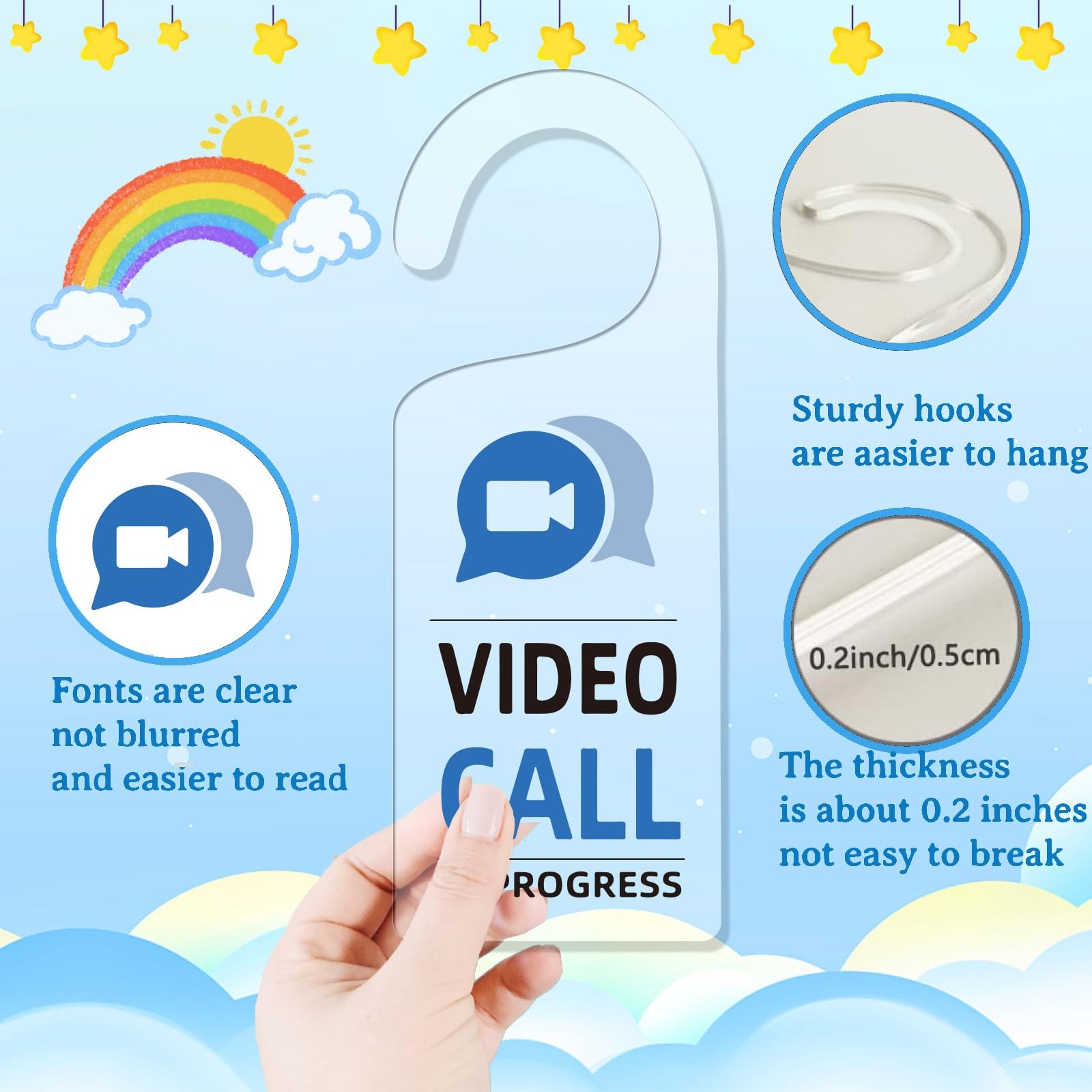2Pack Video in Progress Please Do Not Disturb Door Hanger Sign Acrylic Notice…