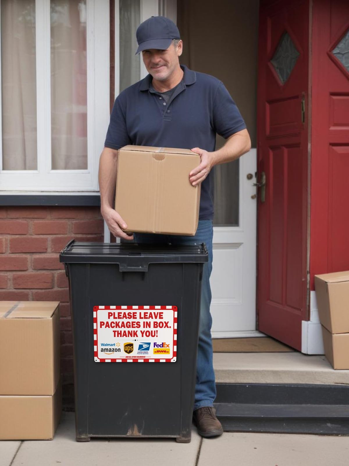 8×12&Prime; « Please Leave Packages in Box » Package Delivery Sign for Outside